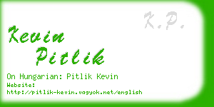 kevin pitlik business card